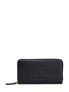 Кожаное портмоне ручной работы с тисненым логотипом Valentino Garavani
