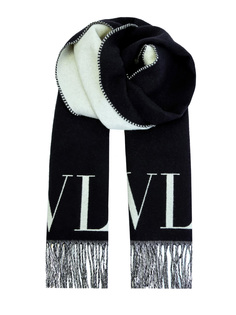 Шерстяной шарф с добавлением кашемира и макро-принтом VLTN Valentino Garavani