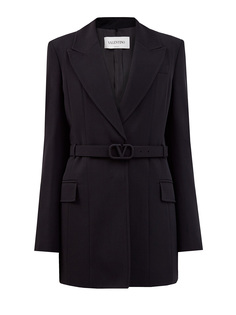 Удлиненный жакет из шерсти с поясом VLogo Signature Valentino
