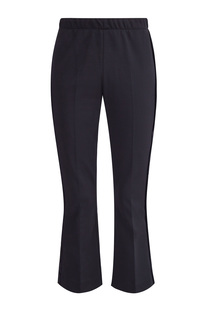 Укороченные брюки-клеш с высокой талией и лампасами из бархата Moncler
