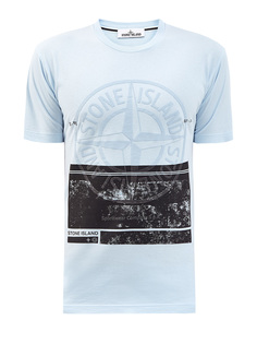 Хлопковая футболка из джерси с динамичной макро-аппликацией Stone Island