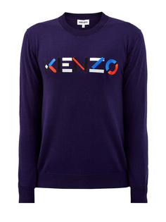 Джемпер из хлопковой пряжи с вышитой монограммой Kenzo