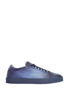 Кеды из перфорированной кожи с эффектом патины Santoni