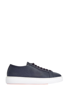 Кеды-carryover из мягкой кожи с перфорацией Santoni