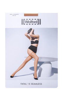 Бесшовные чулки Fatal 15 seamless Stay-Up бежевого цвета Wolford