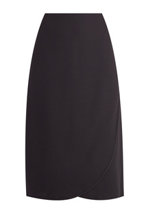 Минималистичная юбка на запах из черного шелка Valentino