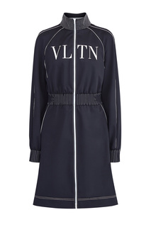 Платье в стиле спортшик с логотипом VLTN и контрастной отделкой Valentino