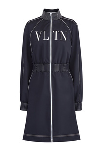 Платье в стиле спортшик с логотипом VLTN и контрастной отделкой Valentino
