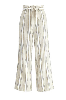 Широкие брюки палаццо из льна с тканым принтом Lorena Antoniazzi