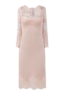 Шерстяное платье-футляр с цветочным кружевом Ermanno Scervino