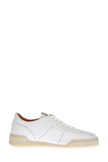 Сверхлегкие кеды из крупнозернистой матовой кожи Santoni