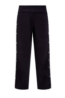 Хлопковые брюки с аппликацией из бархата Balmain