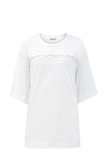 Хлопковая футболка-oversize с вышивкой макраме Moncler