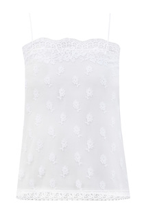 Хлопковый топ в бельевом стиле с кружевной отделкой Stella Mc Cartney