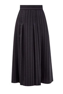 Брюки Skirt-Pant из шерстяной ткани с мелованным принтом Brunello Cucinelli