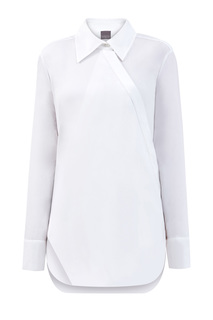 Блуза асимметричного кроя из хлопка с шифоновой спинкой Lorena Antoniazzi