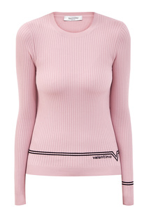 Облегающий пуловер из пряжи stretch с контрастным декором Valentino