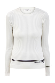 Пуловер с контрастной интарсией из эластичной пряжи Valentino
