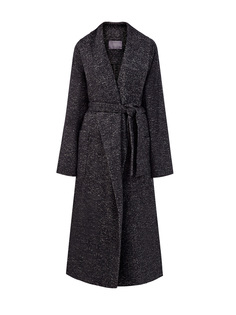 Удлиненное пальто из теплой шерсти с широким поясом Lorena Antoniazzi
