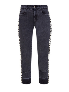 Серые джинсы из денима с контрастными лампасами Stella Mc Cartney