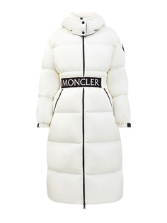 Удлиненный пуховик из нейлона с эластичным поясом Moncler