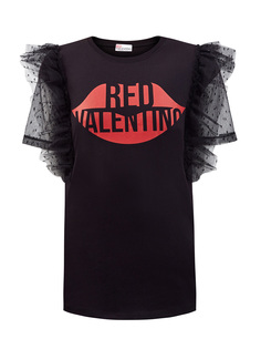 Футболка из джерси с объемной отделкой «пуэн-деспри» Redvalentino