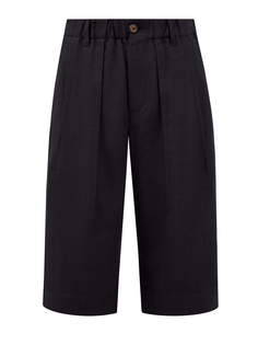 Однотонные бермуды Long из хлопковой саржи и льна Brunello Cucinelli