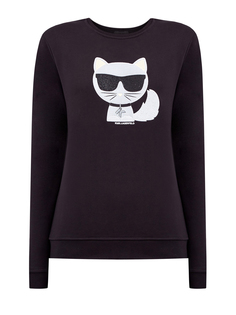 Свитшот из футера с аппликацией K/Ikonik Choupette Karl Lagerfeld