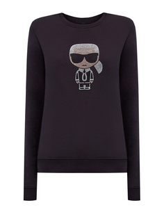 Монохромный свитшот K/Ikonik с мерцающей аппликацией Karl Lagerfeld