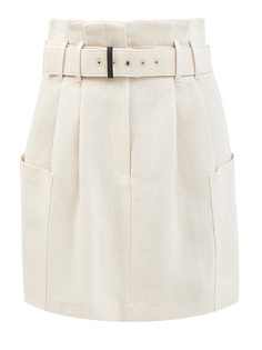 Льняная юбка City Tailored с накладными карманами Brunello Cucinelli