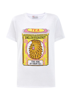 Хлопковая футболка с коллекционным принтом Tea Boxes Redvalentino