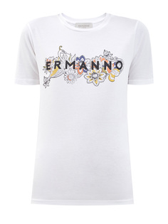 Футболка из эластичного хлопка джерси с принтом Ermanno Firenze