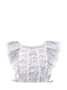 Легкая блуза с оборками и кружевной отделкой Ermanno Firenze