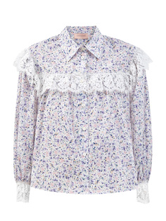 Блуза из тонкого хлопка с кружевной отделкой Ermanno Firenze