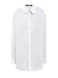Хлопковая рубашка-oversize с аппликацией на спинке Karl Lagerfeld
