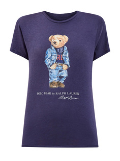 Хлопковая футболка с аппликацией в виде медведя Поло Polo Ralph Lauren