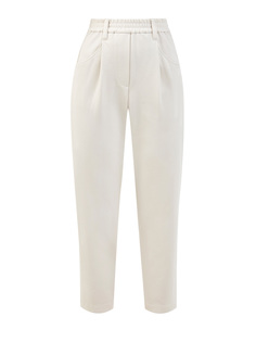 Брюки Pleated Chino из эластичного хлопкового твила Brunello Cucinelli