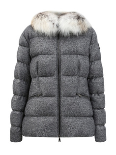 Пуховик Cardamine из мерцающей шерстяной ткани с мехом лисы Moncler