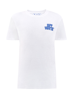 Белая футболка из джерси с макро-принтом Hand Offf
