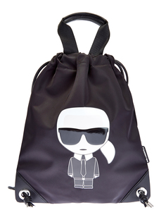 Сумка-рюкзак K/Ikonik из нейлона с макро-аппликацией Karl Lagerfeld