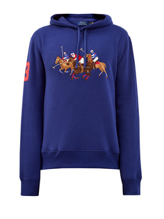Худи из плотного хлопка с капюшоном и макро-вышивкой Polo Ralph Lauren