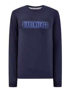 Однотонный лонгслив из гладкого хлопка джерси Bikkembergs