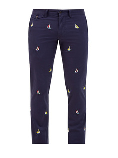 Брюки Slim Fit с вышивкой в морском стиле Polo Ralph Lauren