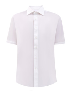 Хлопковая рубашка из ткани Impeccabile с короткими рукавами Canali