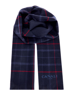 Шарф из тонкой шерсти с вышитым логотипом Canali