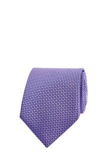 Плотный шелковый галстук с жаккардовым принтом в лиловой гамме Canali