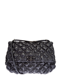 Черная сумка SpikeMe Bag из тисненой кожи наппа Valentino