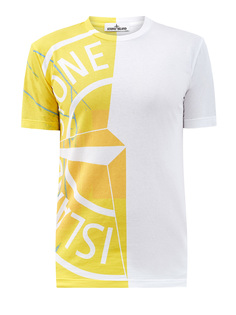 Хлопковая футболка с динамичным макро-принтом Stone Island