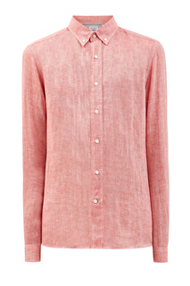 Льняная рубашка с воротником button-down Brunello Cucinelli