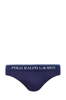 Комплект из трех хлопковых трусов-слипов с принтом Polo Ralph Lauren